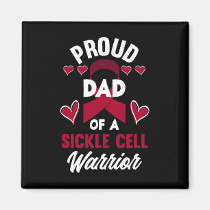 Mens Proud Dad Of A Sickle Cell Warrior Sickle Cel Magnet