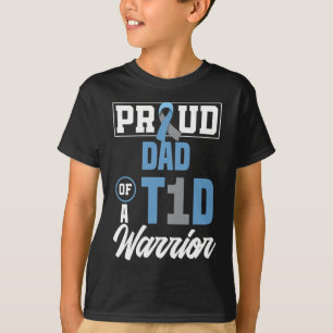 Mens Proud Dad Of A T1d Warrior Diabetes Awareness T-Shirt