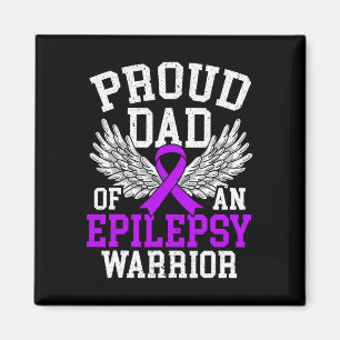 Mens Proud Dad Of An Epilepsy Warrior Epilepsy Awa Magnet
