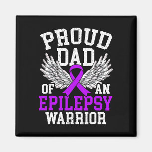 Mens Proud Dad Of An Epilepsy Warrior Epilepsy Awa Magnet