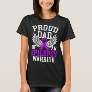 Mens Proud Dad Of An Epilepsy Warrior Epilepsy Awa T-Shirt