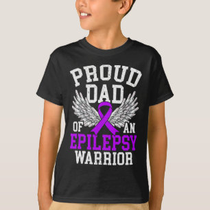 Mens Proud Dad Of An Epilepsy Warrior Epilepsy Awa T-Shirt