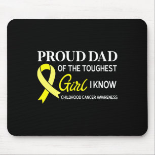 Mens Proud Dad of Girl Childhood Cancer Awareness Mouse Pad