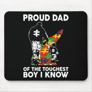 Mens Proud Dad Of The Toughest Boy I Know Autism A Mouse Pad