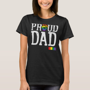 Mens Proud Dad Rainbow Flag Straight Ally Lgbtq Ga T-Shirt
