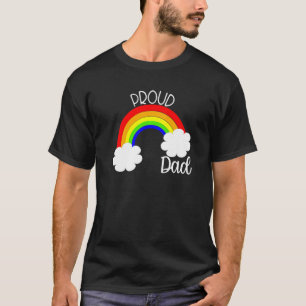 Mens Proud Dad Support Lgbtq Rainbow Son Daughter T-Shirt