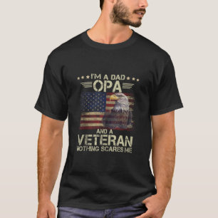 Mens Proud Eagle I m Dad OPA Veteran American Flag T-Shirt
