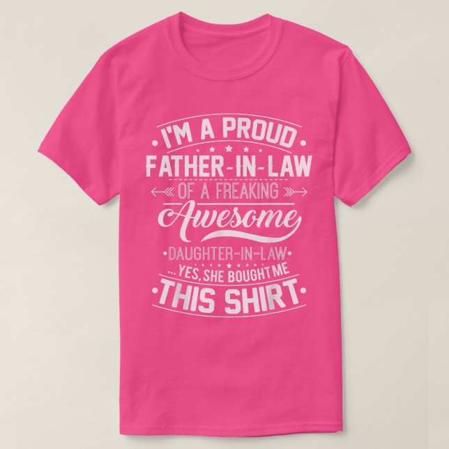Mens Proud Father In Law Of A Freaking Awesome Dau T-Shirt (Design Front)