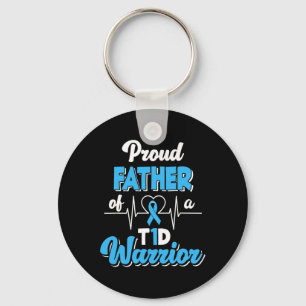 Mens Proud Father Of A T1d Warrior Diabetic Diabet Key Ring