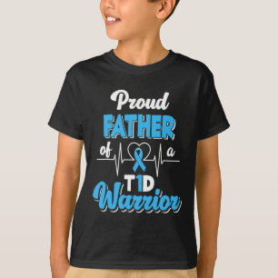Mens Proud Father Of A T1d Warrior Diabetic Diabet T-Shirt