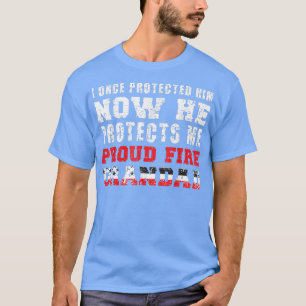 Mens Proud Fire Grandad Of A Firefighter Grandfath T-Shirt