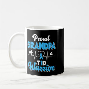 Mens Proud Grandpa Of A T1d Warrior Diabetic Coffee Mug