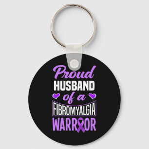 Mens Proud Husband Of A Fibromyalgia Warrior 1  Key Ring