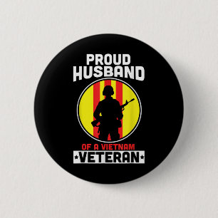 Mens Proud Husband Of A Vietnam Veteran American V 6 Cm Round Badge