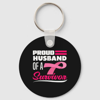 Mens Proud Husbynd Of A Survivor Wife Breast Cance Key Ring