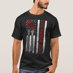 Mens Proud Lacrosse Dad American Flag Cool Usa Pa T-Shirt