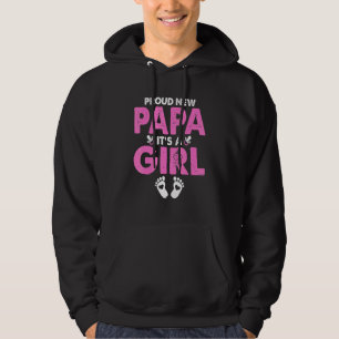 Mens Proud New Papa Its A Girl Gender Reveal Fathe Hoodie