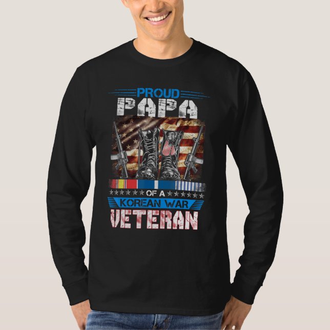Mens Proud Papa Of A Korean War Veteran  Korean Wa T-Shirt (Front)