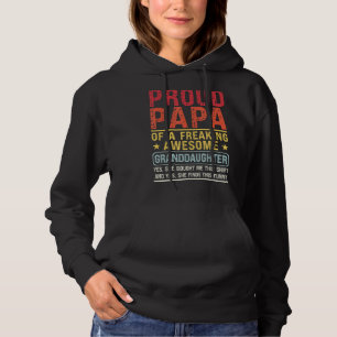 Mens Proud Papa Of Granddaughter Papa Granddaugh Hoodie