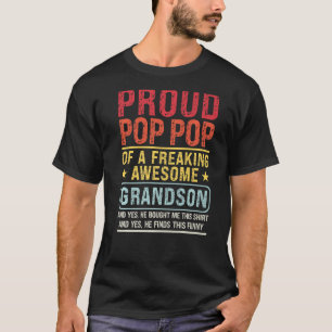 Mens Proud Pop Pop Of A Grandson Pop Pop Grandso T-Shirt