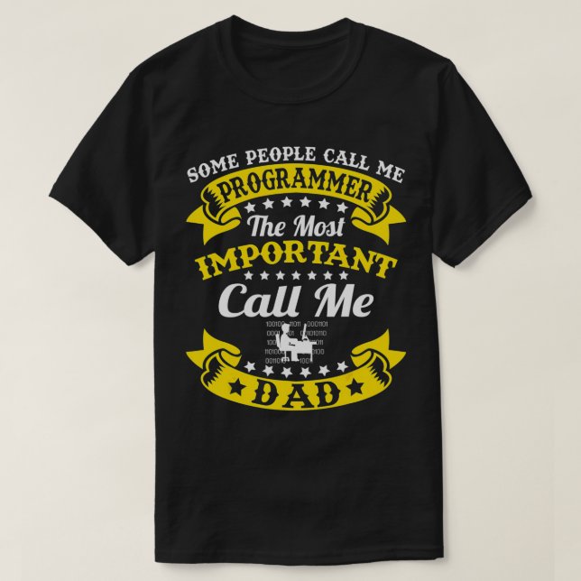 Mens Proud Programmer Dad Father's Day Programming T-Shirt (Design Front)