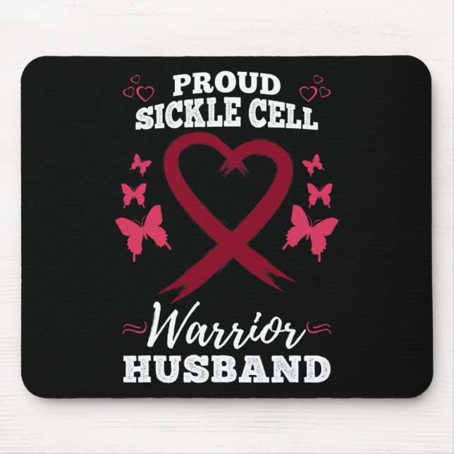 Mens Proud Sickle Cell Warrior Husband Sickle Cell Mouse Pad (Front)