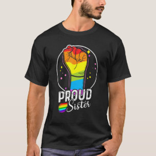 Mens Proud Sister Gay Lesbian Lgbt Pride Support T-Shirt