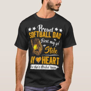 Mens Proud Softball Dad Cute Softball Dad T-Shirt