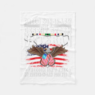 Mens Proud Son-In-Law Of Desert Storm Veteran Dom Fleece Blanket