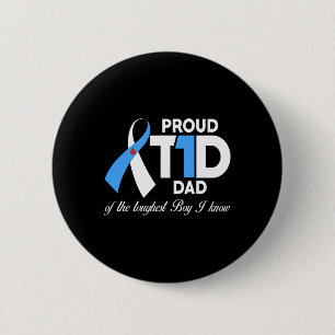 Mens Proud T1D Dad Of Son Diabetes Awareness Diabe 6 Cm Round Badge