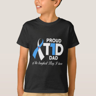 Mens Proud T1D Dad Of Son Diabetes Awareness Diabe T-Shirt
