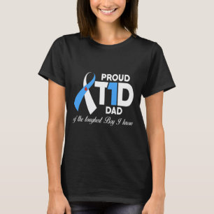 Mens Proud T1D Dad Of Son Diabetes Awareness Diabe T-Shirt