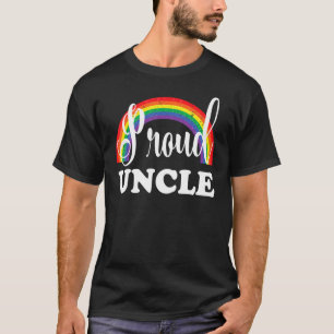 Mens Proud Uncle Gay Pride Rainbow T-Shirt
