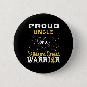 Mens Proud Uncle Of A Childhood Cancer Warrior Awa 6 Cm Round Badge