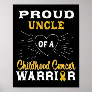 Mens Proud Uncle Of A Childhood Cancer Warrior Awa Poster