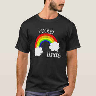Mens Proud Uncle Support Lgbtq Rainbow Niece Nephe T-Shirt