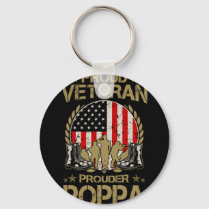 Mens proud veteran prouder poppa flag veteran key ring