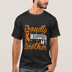 Mens Proudly Support Brother Of A Warrior Leukaemi T-Shirt