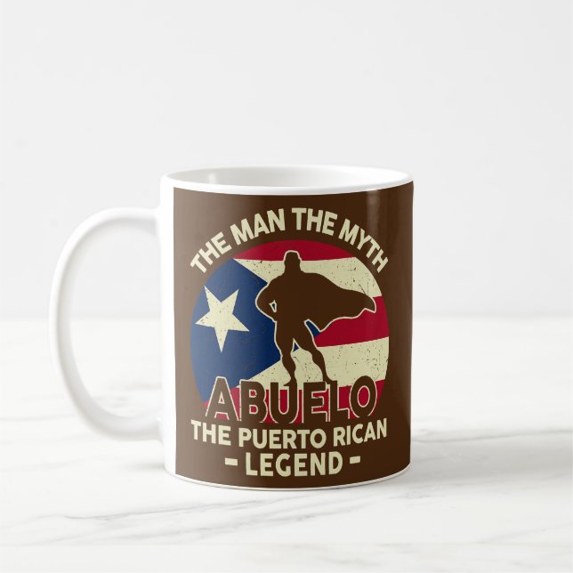 Mens Puerto Rico Abuelo The Man Myth Puerto Rican Coffee Mug (Left)
