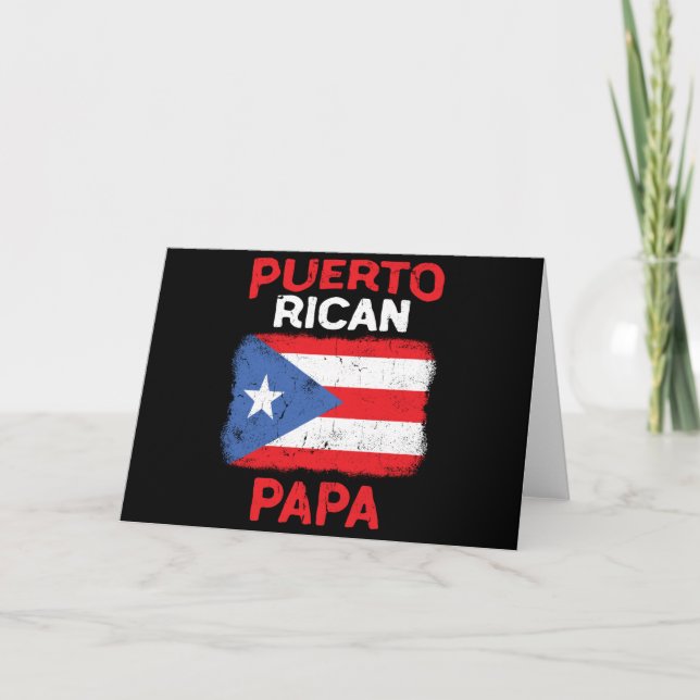 Mens Puerto Rico Boricua Latino Papa Fathers Day Card (Front)
