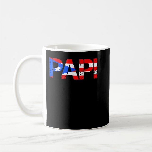 Mens Puerto Rico Flag Father's Day Patriotic Puert Coffee Mug (Left)