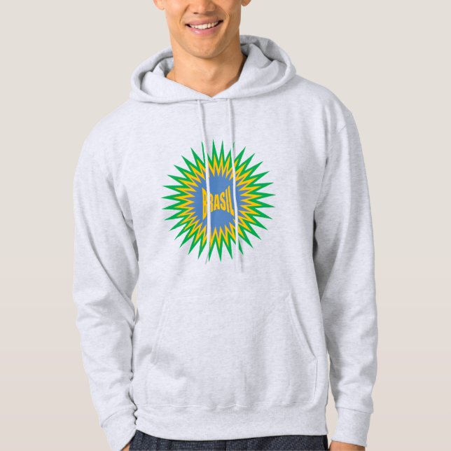 Men's Pullover Hoodie ash  SUN  BRASIL (Front)