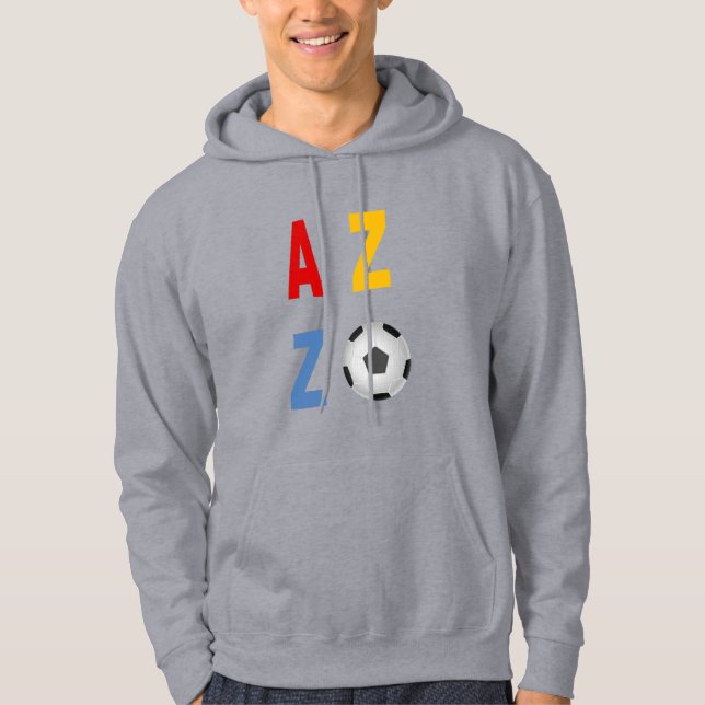 Mens Pullover Hoodie grey  ARIZONA  SPORT  (Front)