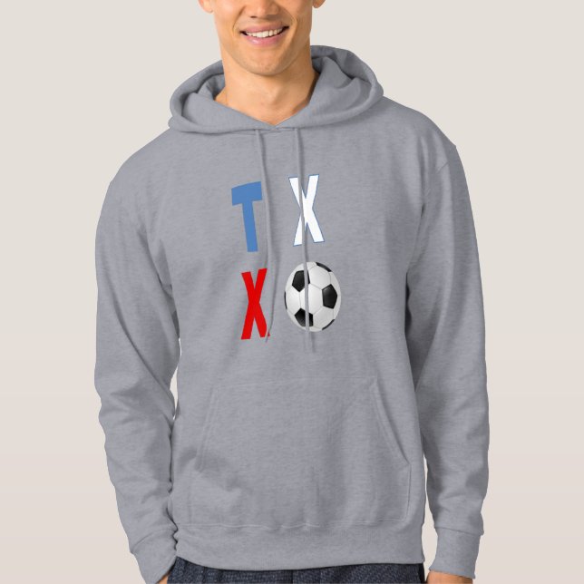 Men's Pullover Hoodie  grey  TEXAS  SPORT  (Front)