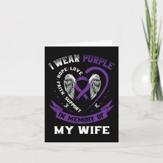Mens Purple In Memory Of Wife Pancreatic Cancer Aw Card