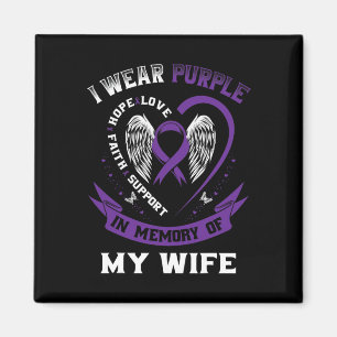 Mens Purple In Memory Of Wife Pancreatic Cancer Aw Magnet