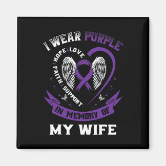 Mens Purple In Memory Of Wife Pancreatic Cancer Aw Magnet