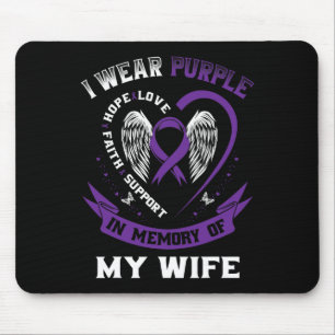 Mens Purple In Memory Of Wife Pancreatic Cancer Aw Mouse Pad