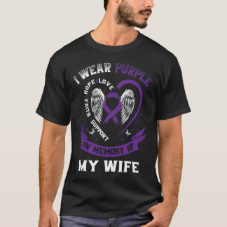 Mens Purple In Memory Of Wife Pancreatic Cancer Aw T-Shirt
