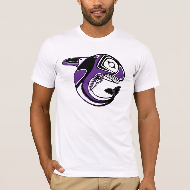 Men's Purple Whale Totem Tee (Front)